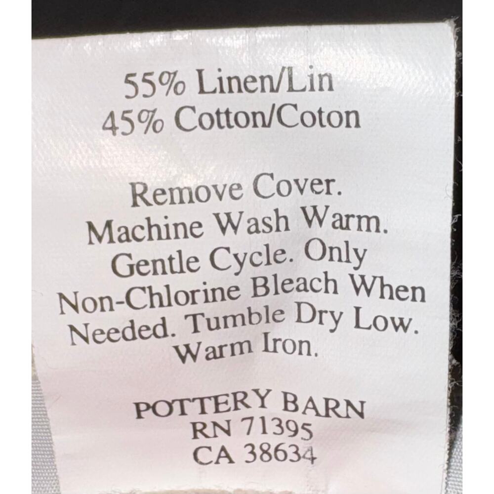 Pottery Barn Pillow Sham 12x16 Floral Cottage Strip Linen Cotton Blend Victorian - Picture 5 of 5